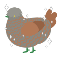 ün ün ün, a ash and brown chicken with a lace pattern