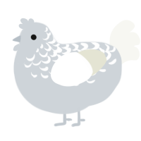 A mist and white chicken with a half-lace pattern