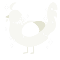 A white chicken with a neck-speckle pattern