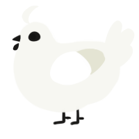 Ghost, a white chicken