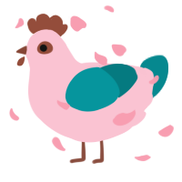 Breakfast, a rose and teal chicken