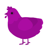 plum crazy, a plum chicken with a head pattern