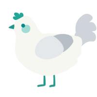 A white and mist chicken