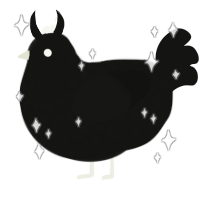 Atlas, a black chicken with a speckle pattern