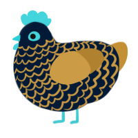A tumblr and gold chicken with a lace pattern