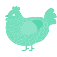 A mint chicken with a lace pattern