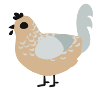A beige and silver chicken with a half-lace pattern