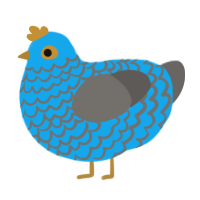 Satellite Dust, a sky and grey chicken with a lace pattern