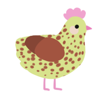 Pistache Noisette, a lemon and russet chicken with a speckle pattern