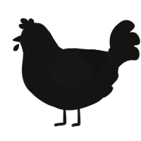 The Vengeful Void, a black chicken with a half-lace pattern