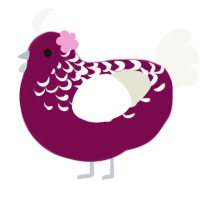 A wine and white chicken with a half-lace pattern