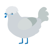 A mist and silver chicken