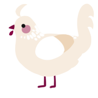 Weh, a cream chicken with a neck-speckle pattern