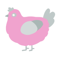sweet, a pink and silver chicken