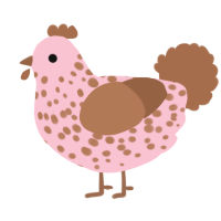 Choco Strawberry, a rose and brown chicken with a speckle pattern