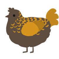 (unnamed), a bark and ochre chicken with a half-lace pattern