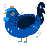 A ultramarine and tumblr chicken with a half-lace pattern