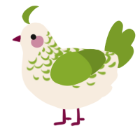 (unnamed), a cream and chartreuse chicken with a half-lace pattern