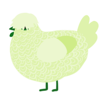A apple chicken with a double-lace pattern