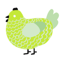 A lime and gluppy chicken with a lace pattern