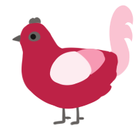Valentine, a crimson and rose chicken