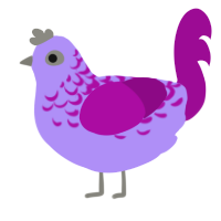 A lilac and plum chicken with a half-lace pattern