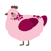桃色, a rose and maroon chicken with a neck-speckle pattern