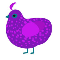 Pink Void, a violet and amethyst chicken with a speckle pattern