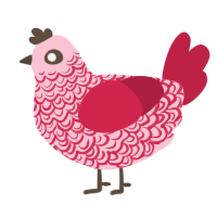 Sakura Wine, a rose and crimson chicken with a double-lace pattern