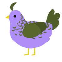 A lilac and olive chicken with a half-lace pattern