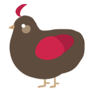 Cherry Mocha, a bark and crimson chicken