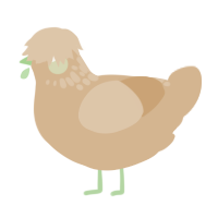 Sad Beige Baby, a beige chicken with a neck-speckle pattern