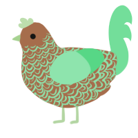 A brown and spring chicken with a double-lace pattern
