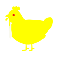 hilighterer, a yellow chicken with a neck-speckle pattern