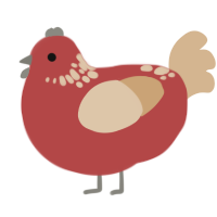 kranch, a red and beige chicken with a neck-speckle pattern