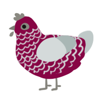 (unnamed), a maroon and silver chicken with a lace pattern