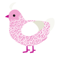 (unnamed), a pink and white chicken with a double-lace pattern