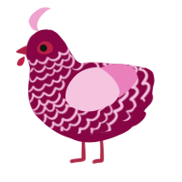 (unnamed), a maroon and pink chicken with a lace pattern