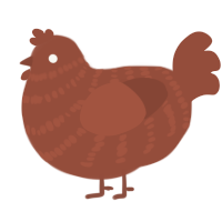 A russet chicken with a bar pattern
