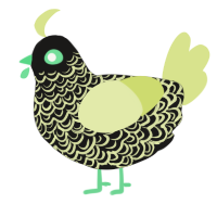 (unnamed), a sable and lemon chicken with a double-lace pattern