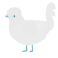 Let Down, a black chicken with a head pattern