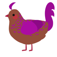 Grape Puddin, a russet and plum chicken with a half-lace pattern