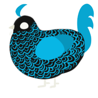 (unnamed), a black and cerulean chicken with a double-lace pattern