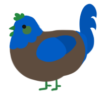 (unnamed), a bark and ultramarine chicken with a head pattern