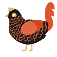 (unnamed), a sable and vermilion chicken with a lace pattern