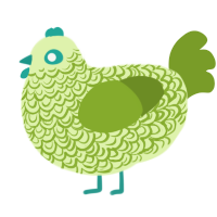 (unnamed), a apple and chartreuse chicken with a double-lace pattern