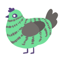 a, a spring and grey chicken with a bar pattern