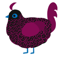 A black and wine chicken with a double-lace pattern