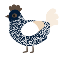muffins, a tumblr and cream chicken with a double-lace pattern