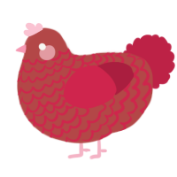 Red Rose, a red and crimson chicken with a lace pattern